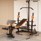 10-in-1 Multifunctional Home Gym Weight Bench Set with Squat Rack Lat Pulldown Preacher Curl Bench Press Station