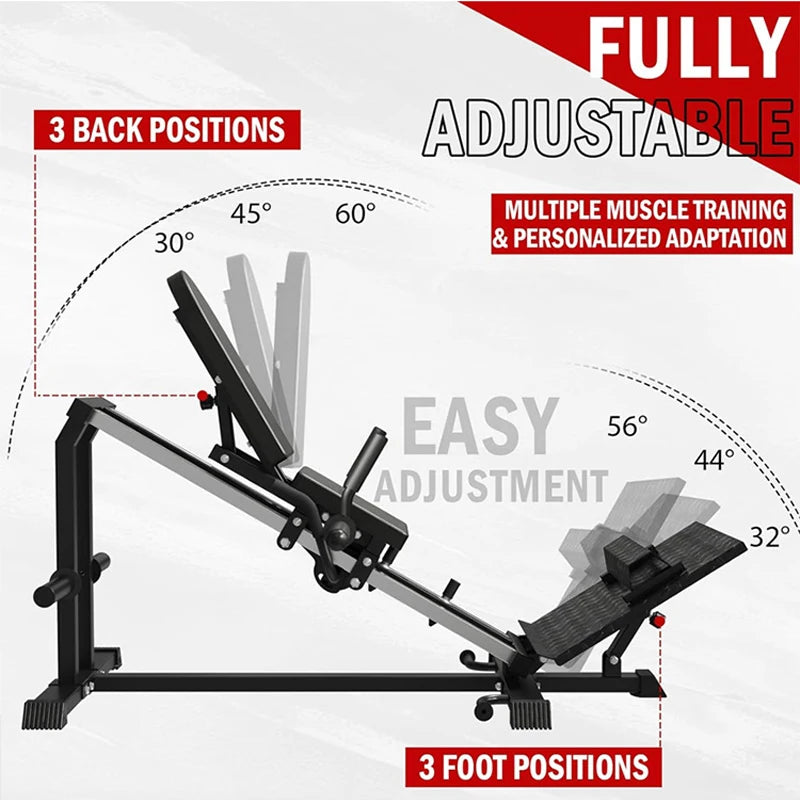 Leg Press Machine for Home Gym, Seated Calf Raise and Hack Squat Equipment, Lower Body Strength Trainer