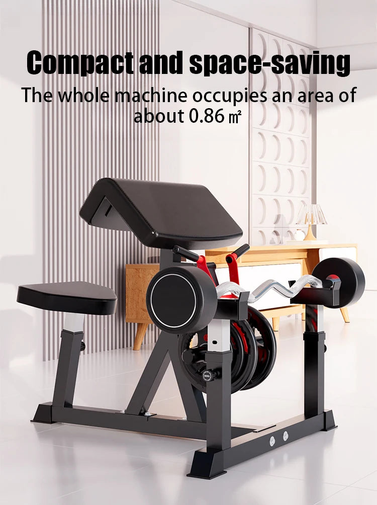 3 in 1 Preacher Curl Machine Bicep Tricep Workout Station Barbell Dumbbell Training Equipment Home Gym Strength Fitness Machine
