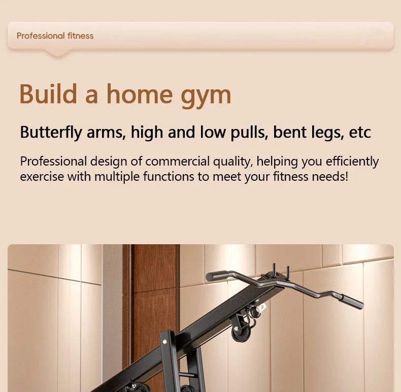 Home Single Station Gym Machine Multi-Functional Weight Training System For Full Body Strength Workout