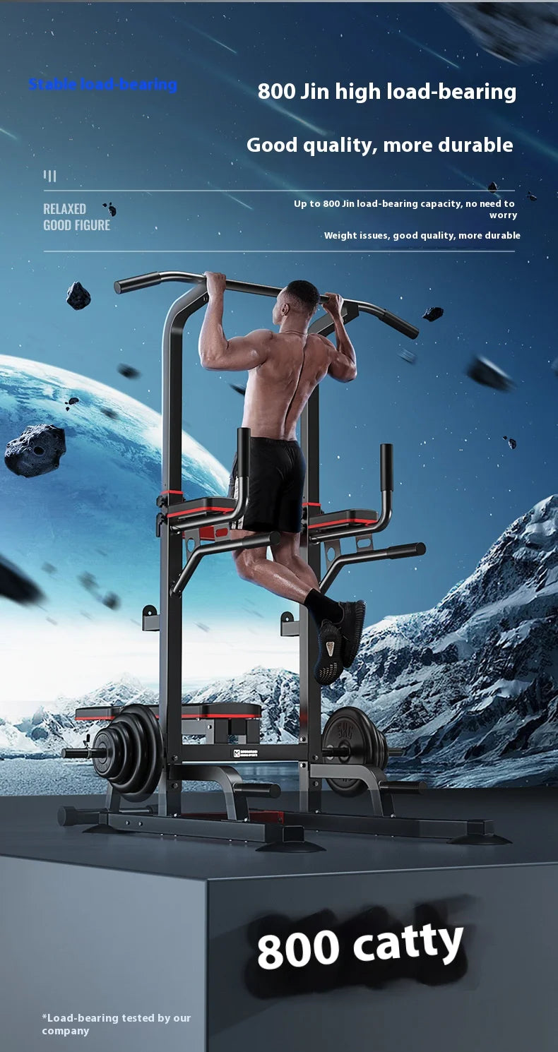 All-in-One Home Gym Power Tower with Weight Bench, Dip Bars & Pull Up Bar for Push-ups, Dips, Pull-ups, Leg Raises