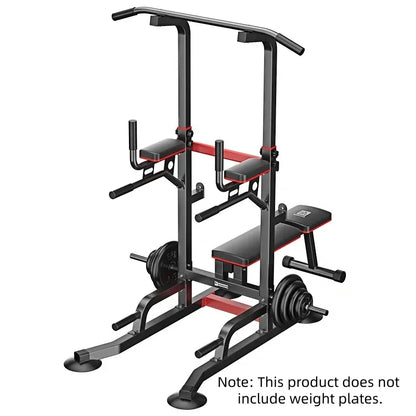 All-in-One Home Gym Power Tower with Weight Bench, Dip Bars & Pull Up Bar for Push-ups, Dips, Pull-ups, Leg Raises