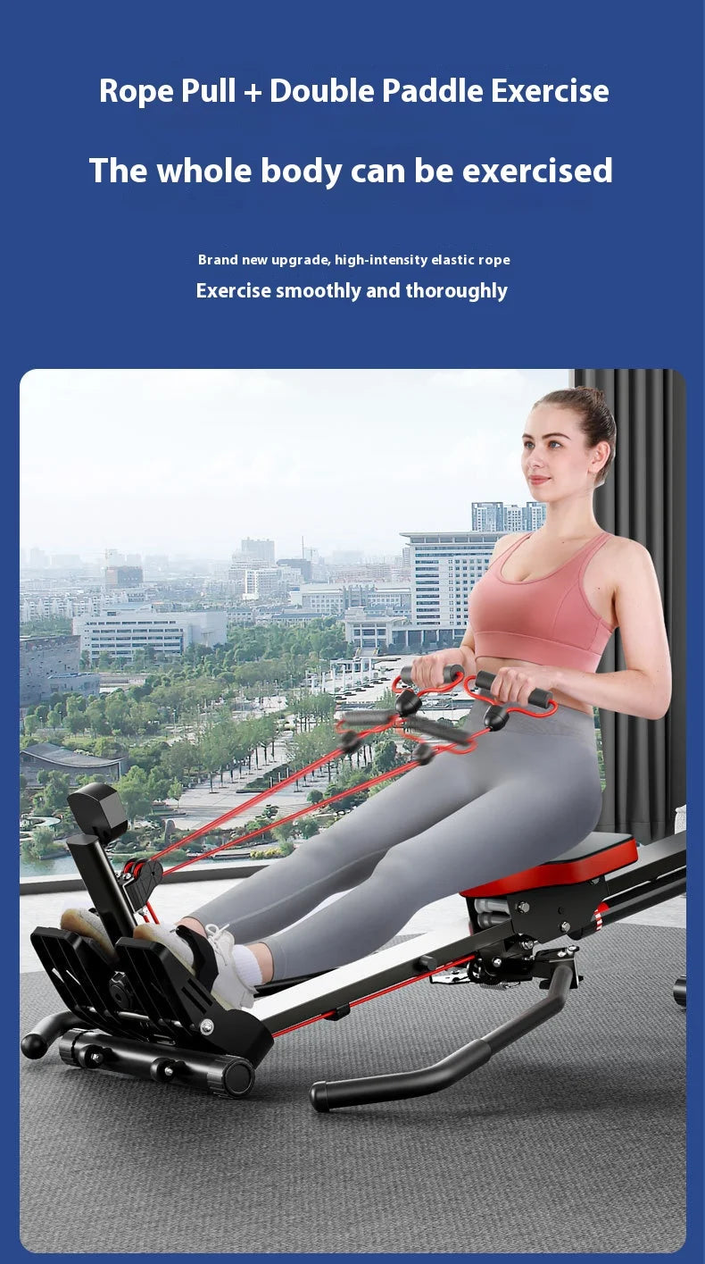 Hydraulic Rowing Machine Resistance Adjustable Rower for Home Gym Full Body Workout Fitness Exercise Equipment