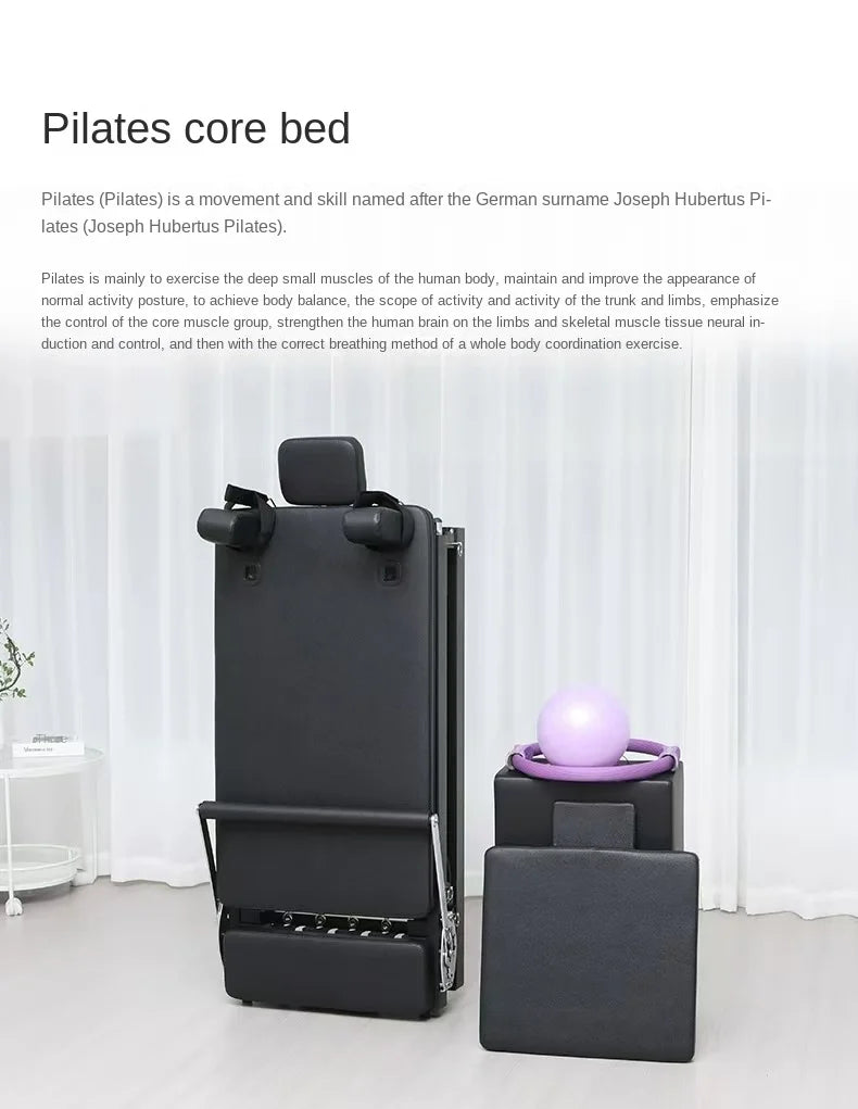 Foldable Pilates Reformer Machine, Professional Pilates Core Bed for Home Gym, 150kg Capacity Yoga Fitness Equipment
