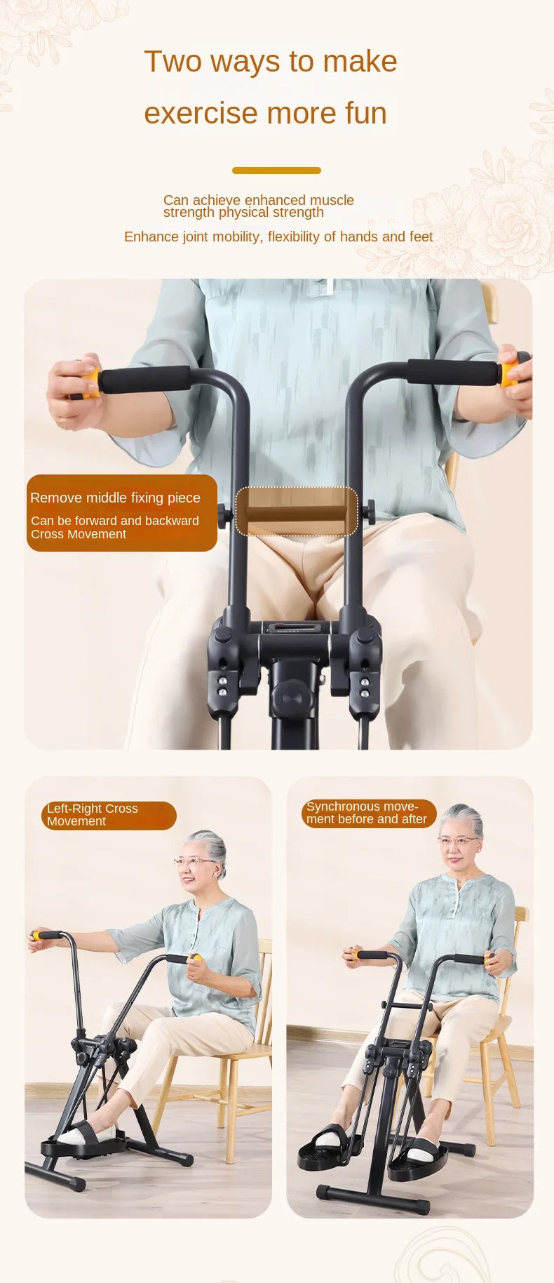 Adjustable Arm & Leg Rehabilitation Trainer, Home Fitness Exercise Machine for Elderly, Upper and Lower Limb Physiotherapy Worko