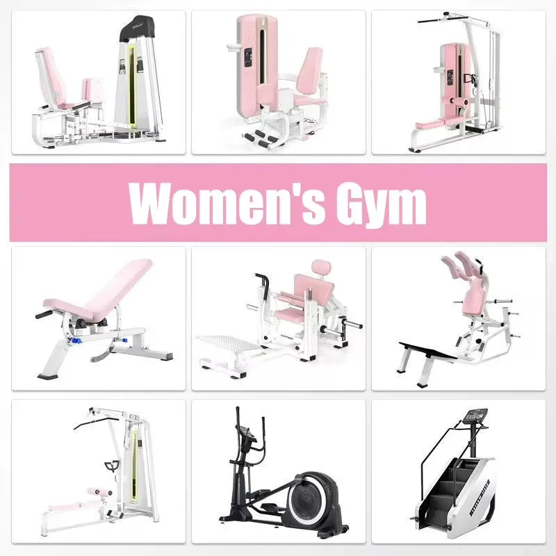 Women Body Shaping Gym Equipment Combo | Hack Squat, Hip Thrust, Leg Abductor Adductor, Lat Pulldown Trainer