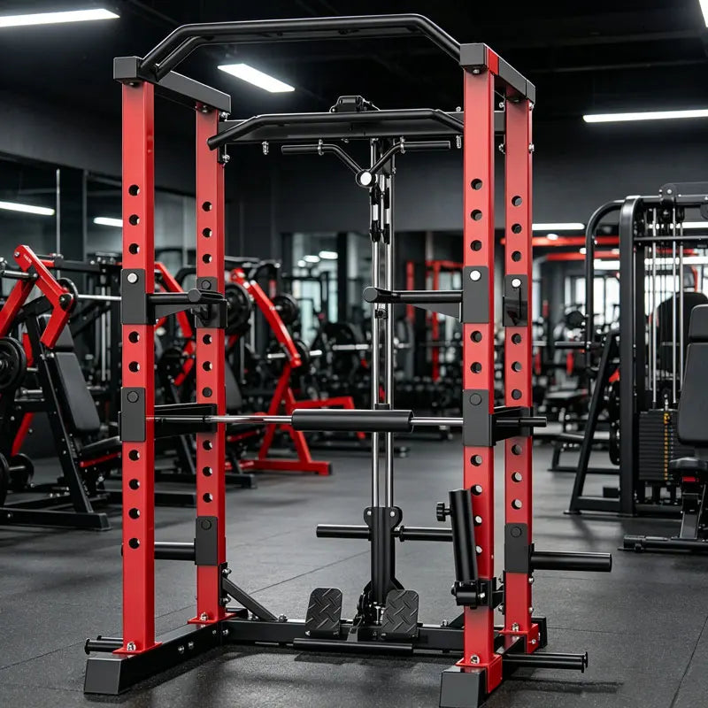 Multifunctional Power Rack with Lat Pulldown - Commercial Grade Home Gym Squat Cage for Weightlifting, Bench Press & Strength Tr
