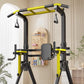 Foldable Free Standing Pull Up Bar Station, Multi-Function Home Gym Dip Station, Adjustable Height Chin Up Bar for Adults Kids