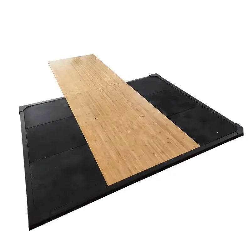 Weightlifting Platform with Shock Absorbing Rubber Pads, Deadlift Squat Training Floor Mat, Home Gym Equipment