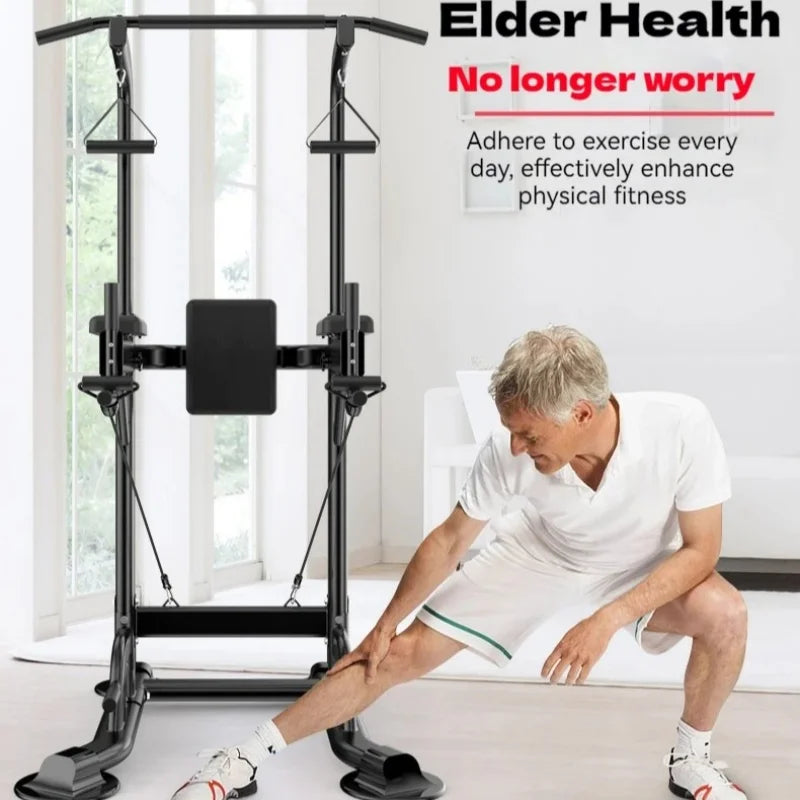 Multifunctional Free Standing Pull Up Bar Station, Space-Saving Power Tower for Home Gym, for Adults & Kids Strength Training