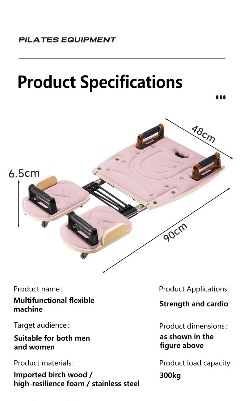 Core Training Ab Roller Machine with Sliding Plates & Resistance Handles, Multifunctional Home Gym Equipment for Abdominal, Glut