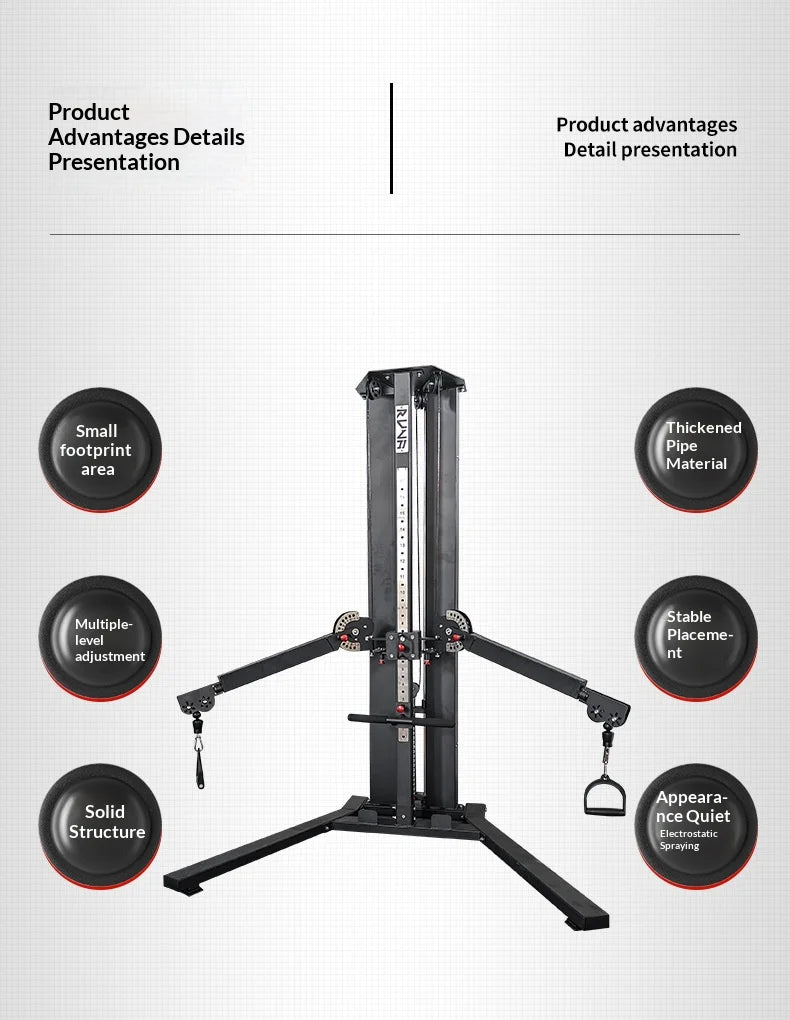 Wall Mounted Cable Crossover Machine Single Station Pulley System Home Gym LAT Pulldown Low Row Full Body Workout Fitness Equipm