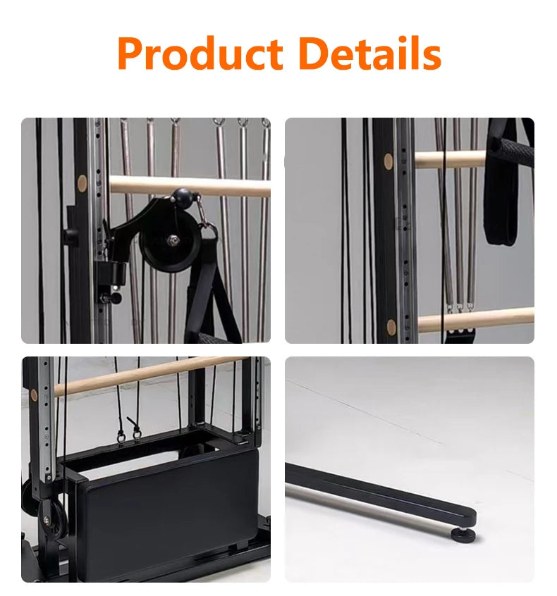 Pilates Wall Unit Tower with Resistance Springs, Ladder Barrel Trainer, Home Gym Fitness Equipment for Yoga Studio