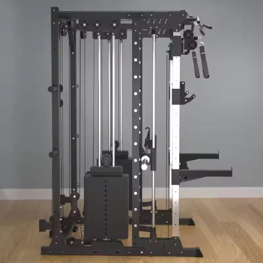 Multi-Function Smith Machine Home Gym Smith Rack Cable Crossover Fly Station Squat Bench Press Weight Lifting Fitness Equipment