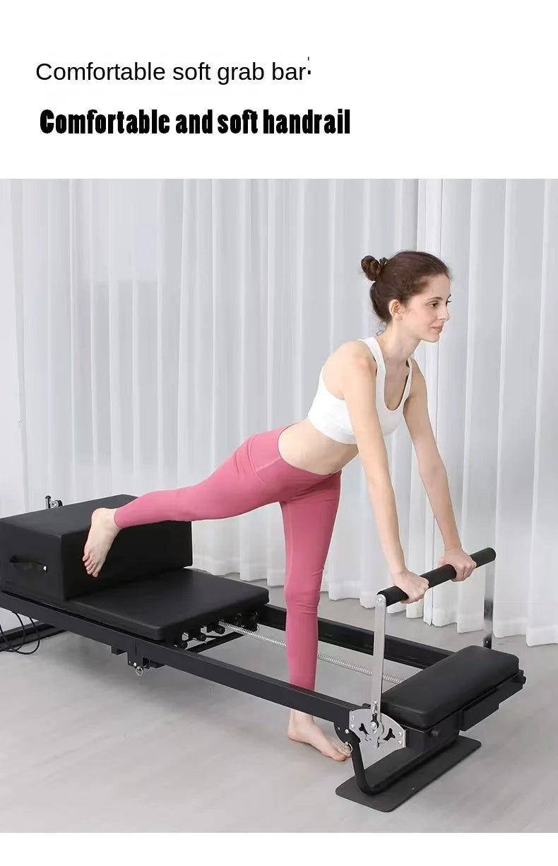 Foldable Pilates Reformer Machine, Professional Pilates Core Bed for Home Gym, 150kg Capacity Yoga Fitness Equipment