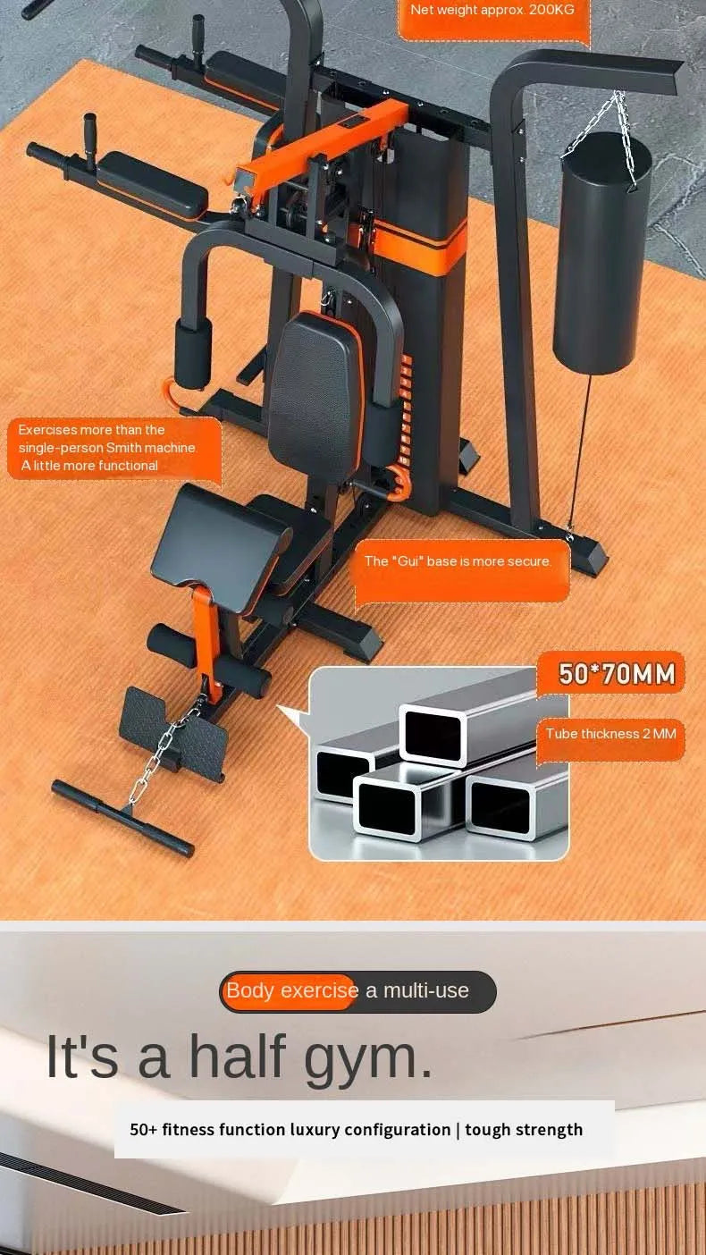 Multi-Function Home Gym Station All-in-One Strength Training Equipment with Punching Bag for Full Body Workout