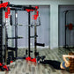 Multifunctional All-in-One Smith Machine Cable Crossover Trainer, Heavy Duty Full Body Strength Training Gym Equipment with Weig