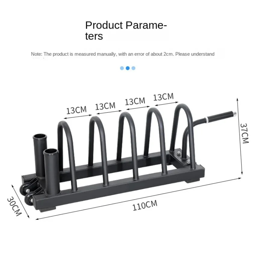 Weight Plate Storage Rack, Commercial Grade Horizontal Plate Organizer with Transport Wheels for Home & Commercial Gy