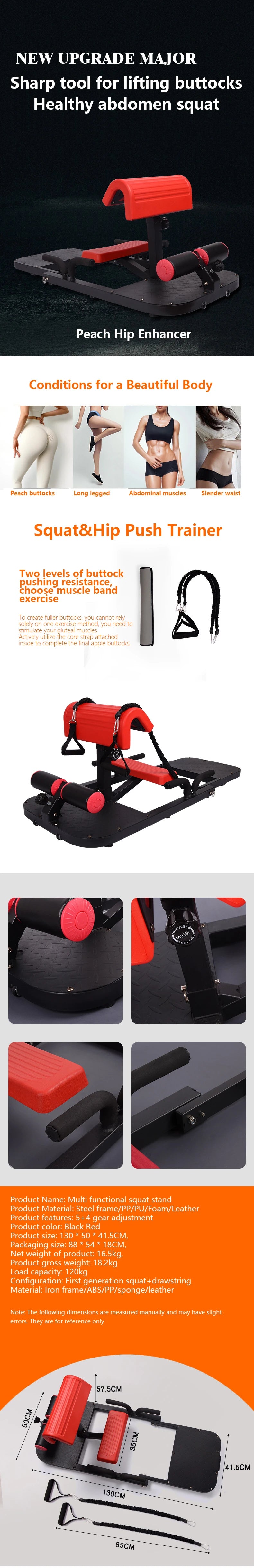 Sissy Squat Machine 3-in-1 Home Gym Leg Trainer for Glutes Quads Core Strength Training