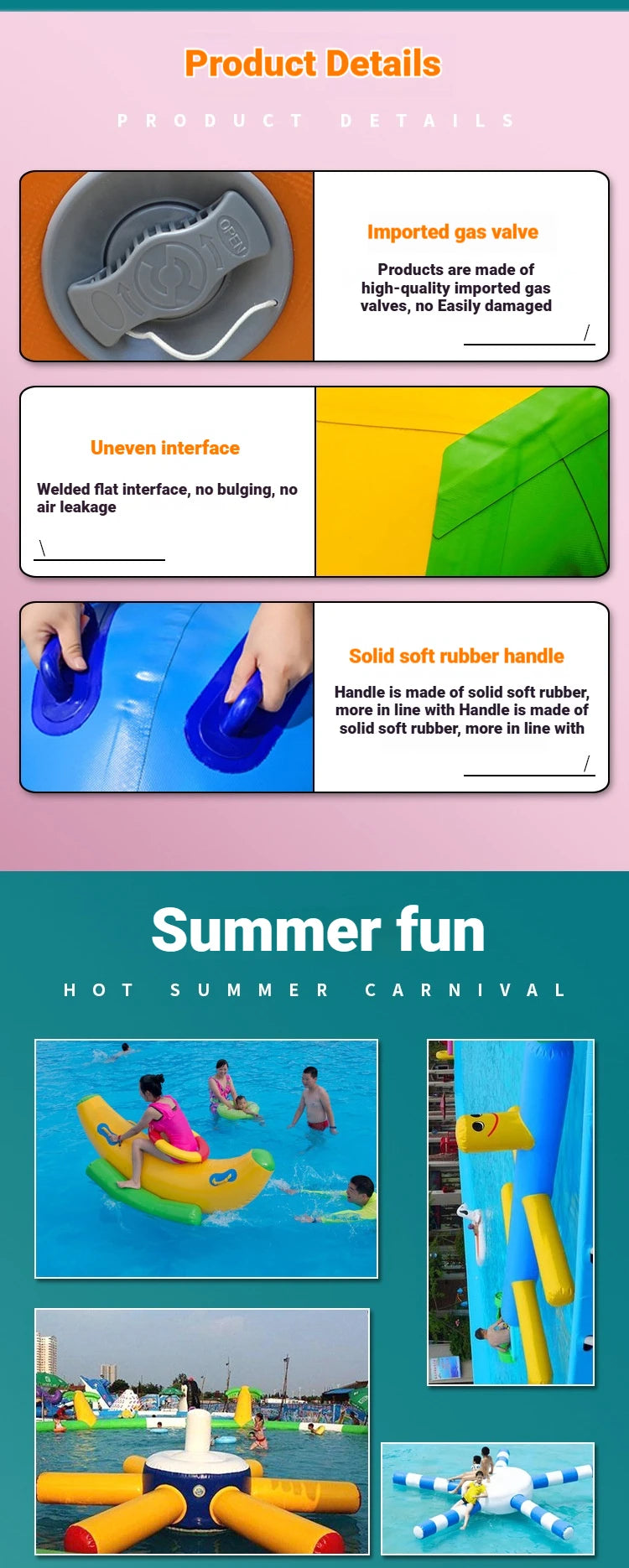 Inflatable Water Trampoline, Large Floating Water Bouncer with Ladder, Outdoor Lake Ocean Water Sport Trampoline for Adults Kids