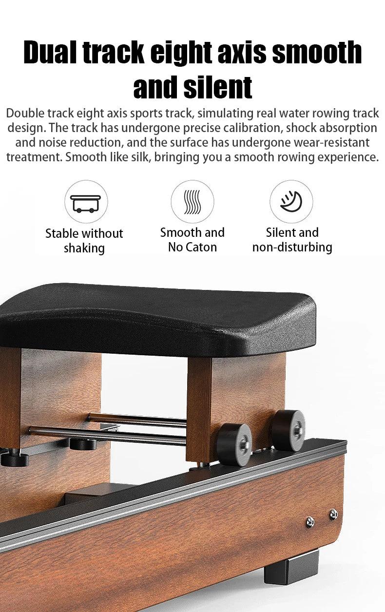 High Quality Wooden Water Rower Water Rowing Machine Home Gym Fitness Equipment Indoor Bodybuilding Aerobic Training Machine