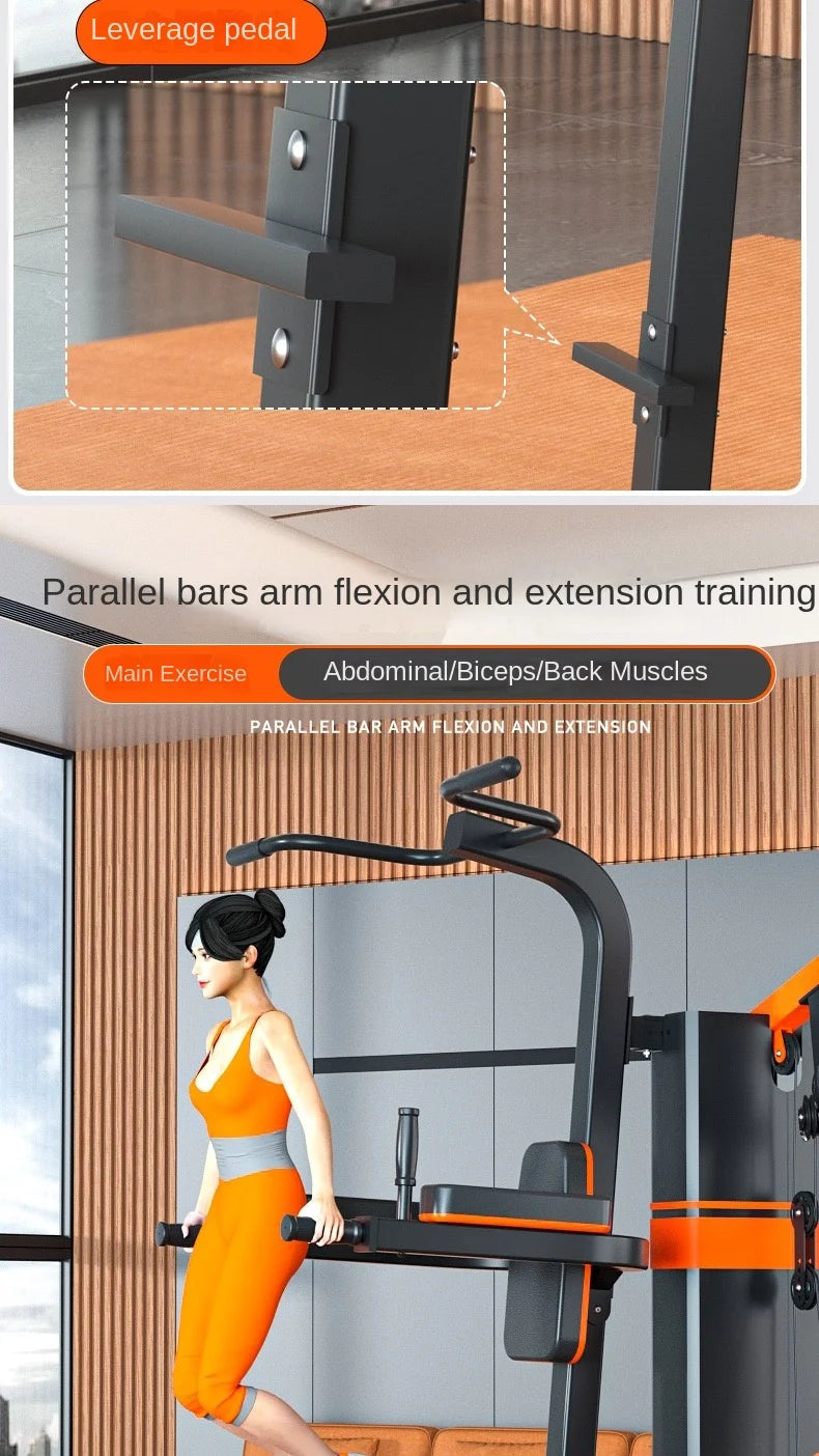 Multi-Function Home Gym Station All-in-One Strength Training Equipment with Punching Bag for Full Body Workout