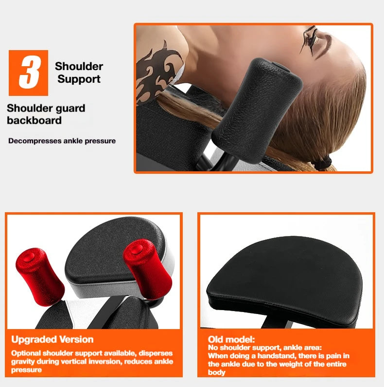 Inversion Table with Adjustable Headrest Back Stretcher Home Gym Fitness Equipment