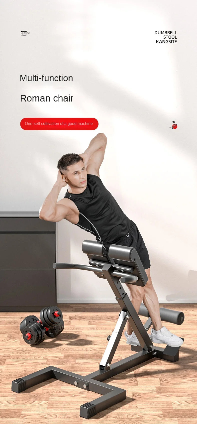 Roman Chair Hyperextension Bench Indoor Waist Stretch Fitness Chair Multifunctional Home Gym Workout Equipment