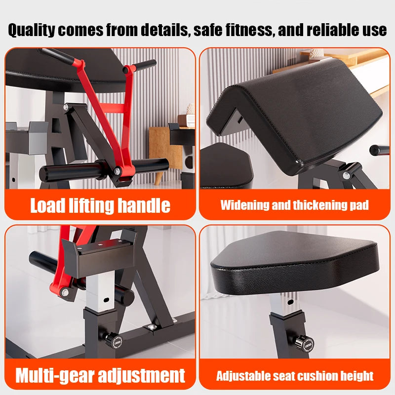 3 in 1 Preacher Curl Machine Bicep Tricep Workout Station Barbell Dumbbell Training Equipment Home Gym Strength Fitness Machine