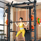 Commercial Grade Multi-Function Smith Machine with Cable Crossover & Lat Pulldown, Heavy Duty Power Cage Squat Rack for Home Gym