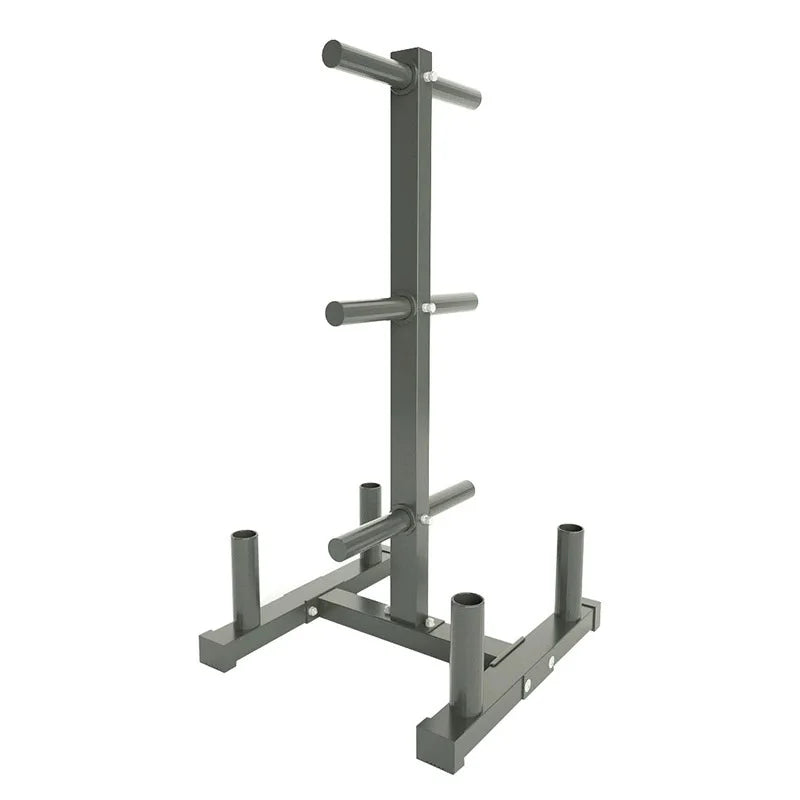 Weight Plate & Barbell Storage Rack, Multi-Function Gym Organizer Stand with Bar Holders and Plate Pegs, Heavy Duty Stee