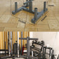 Weight Plate & Barbell Storage Rack, Multi-Function Gym Organizer Stand with Bar Holders and Plate Pegs, Heavy Duty Stee