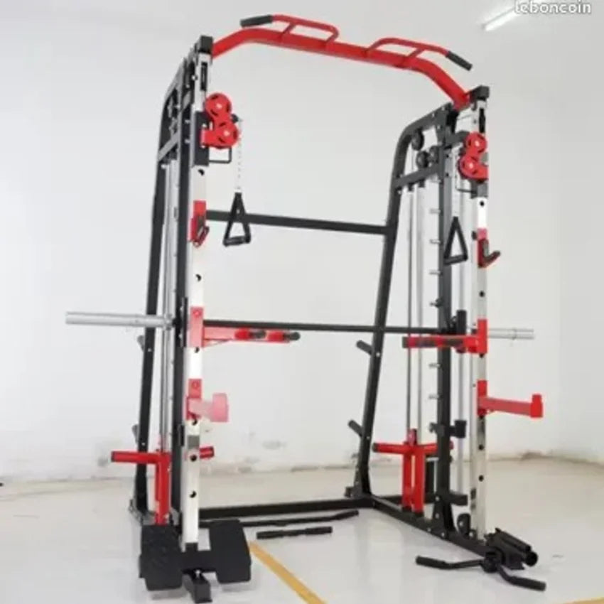 Commercial Smith Machine Integrated Power Rack Multifunctional Squat Press Cable Crossover Home Gym Fitness Equipment