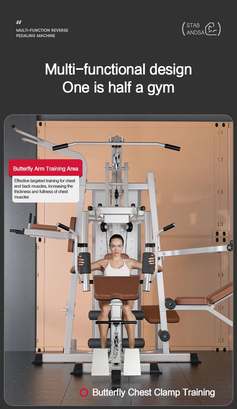 Multi Function Home Gym Equipment, Multi Purpose Strength Training Station for Full Muscle Training, Home & Small Gym Use