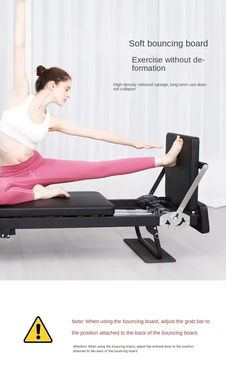 Foldable Pilates Reformer Machine, Professional Pilates Core Bed for Home Gym, 150kg Capacity Yoga Fitness Equipment