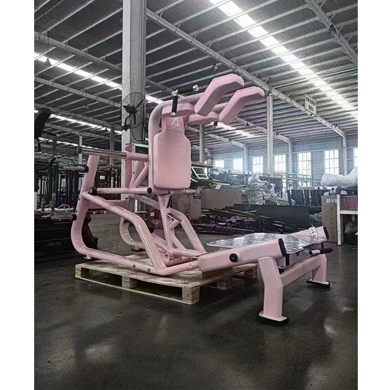 Pink Commercial Hack Squat Machine Plate Loaded 2-in-1 Leg Press Gym Equipment for Home & Studio Leg Strength Training