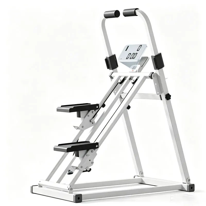 Foldable Vertical Stair Climber Machine with Handrail Digital Display for Home Gym Full Body Cardio Workout Fitness Equipment