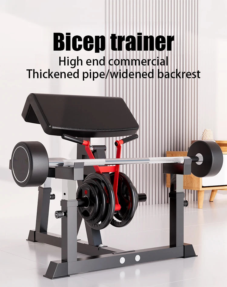 3 in 1 Preacher Curl Machine Bicep Tricep Workout Station Barbell Dumbbell Training Equipment Home Gym Strength Fitness Machine