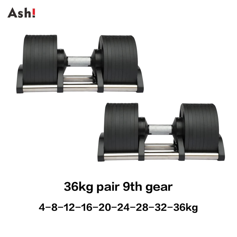 Adjustable Dumbbell Pair 2kg(5lb) or 4kg(9lb) Increase Max 50kg(110lb) Home Gym Weight Set