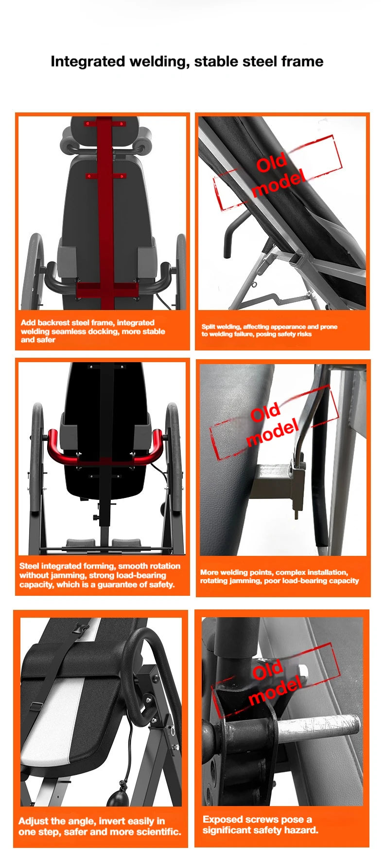 Inversion Table with Adjustable Headrest Back Stretcher Home Gym Fitness Equipment