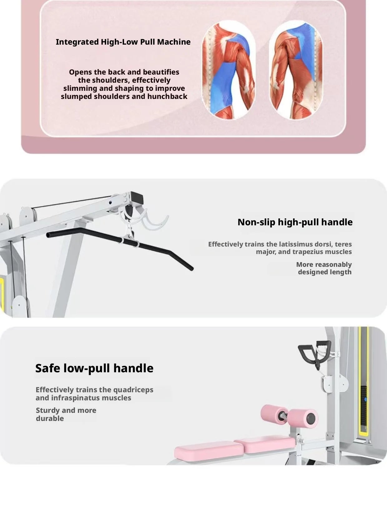 Women Body Shaping Gym Equipment Combo | Hack Squat, Hip Thrust, Leg Abductor Adductor, Lat Pulldown Trainer