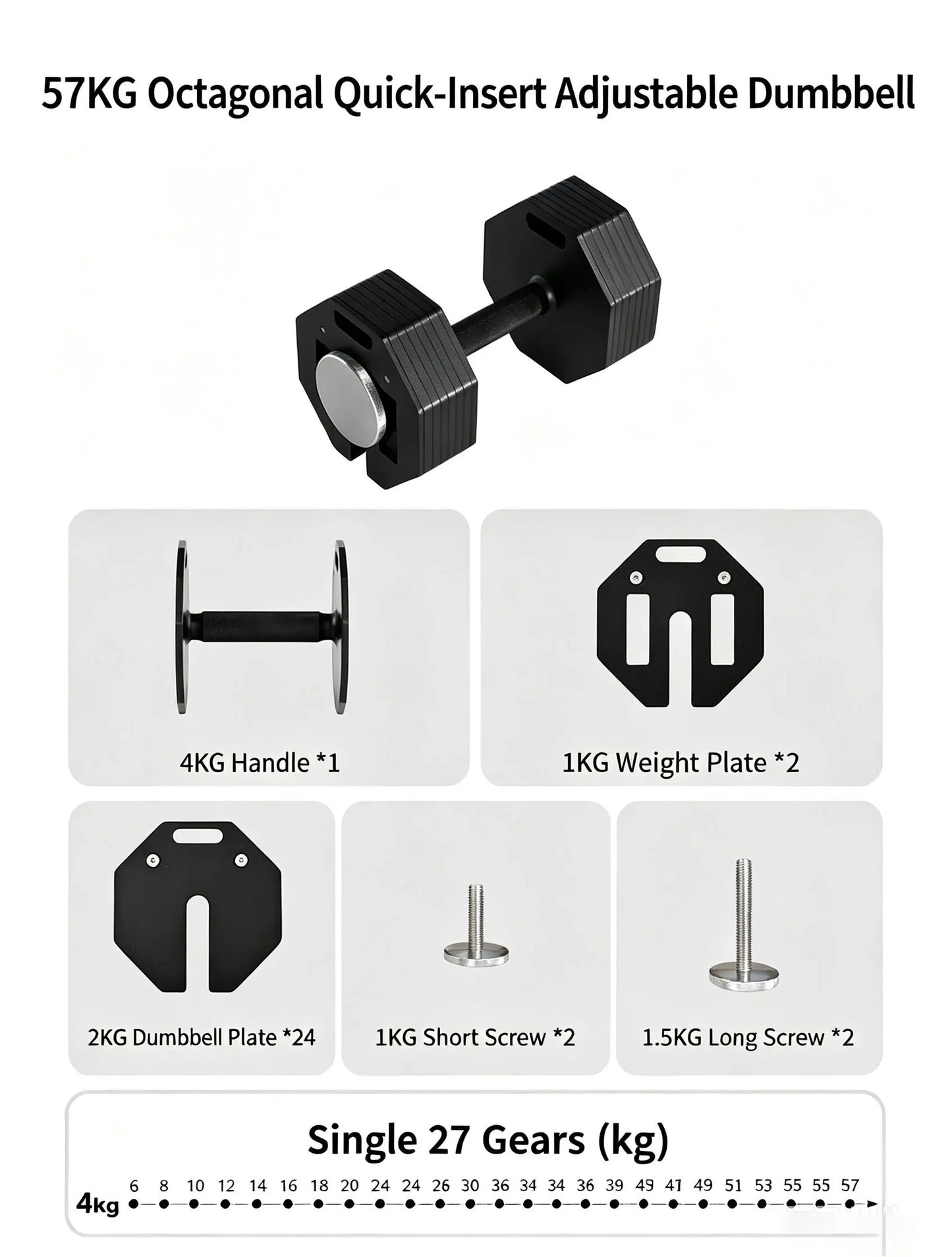 Adjustable Dumbbells, 5-in-1 Free Weight Dumbbell for Men & Women, Fast Adjusting Dumbbell for Home Gym Fitness