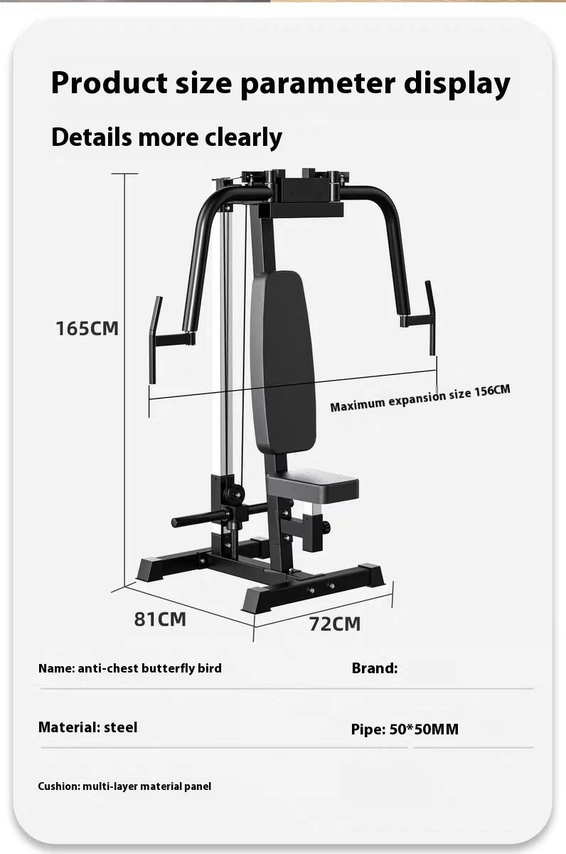 Heavy Duty Pec Deck & Rear Delt Fly Machine, Adjustable Weight Stack Chest and Back Trainer for Home & Commercial Gym