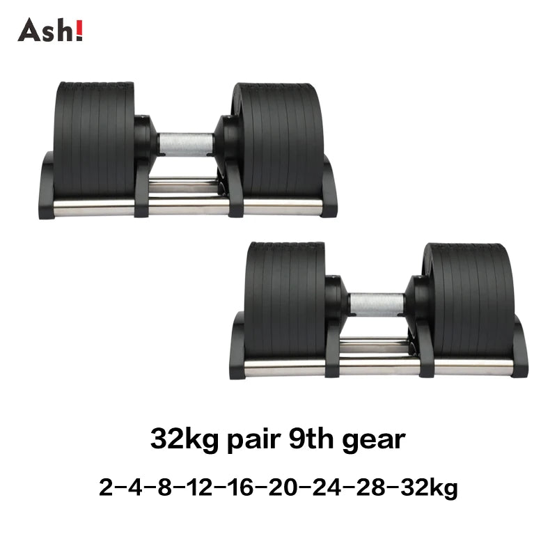 Adjustable Dumbbell Pair 2kg(5lb) or 4kg(9lb) Increase Max 50kg(110lb) Home Gym Weight Set