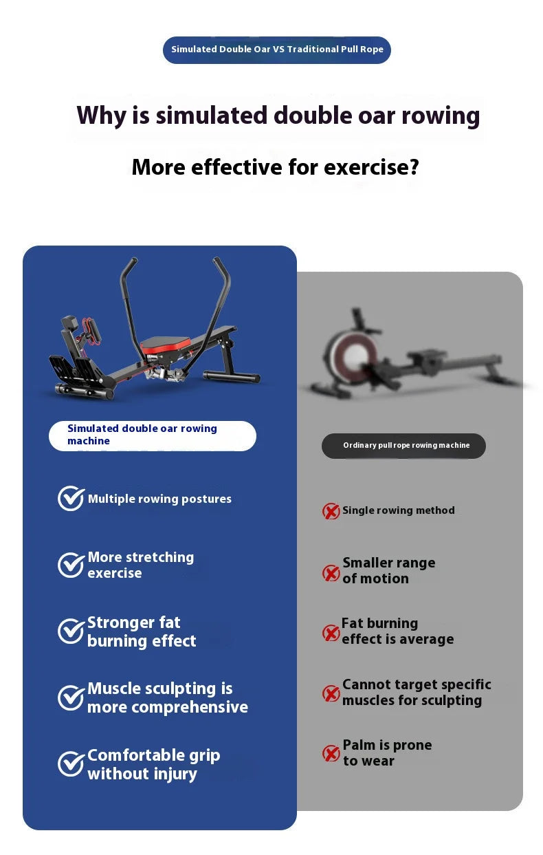 Hydraulic Rowing Machine Resistance Adjustable Rower for Home Gym Full Body Workout Fitness Exercise Equipment