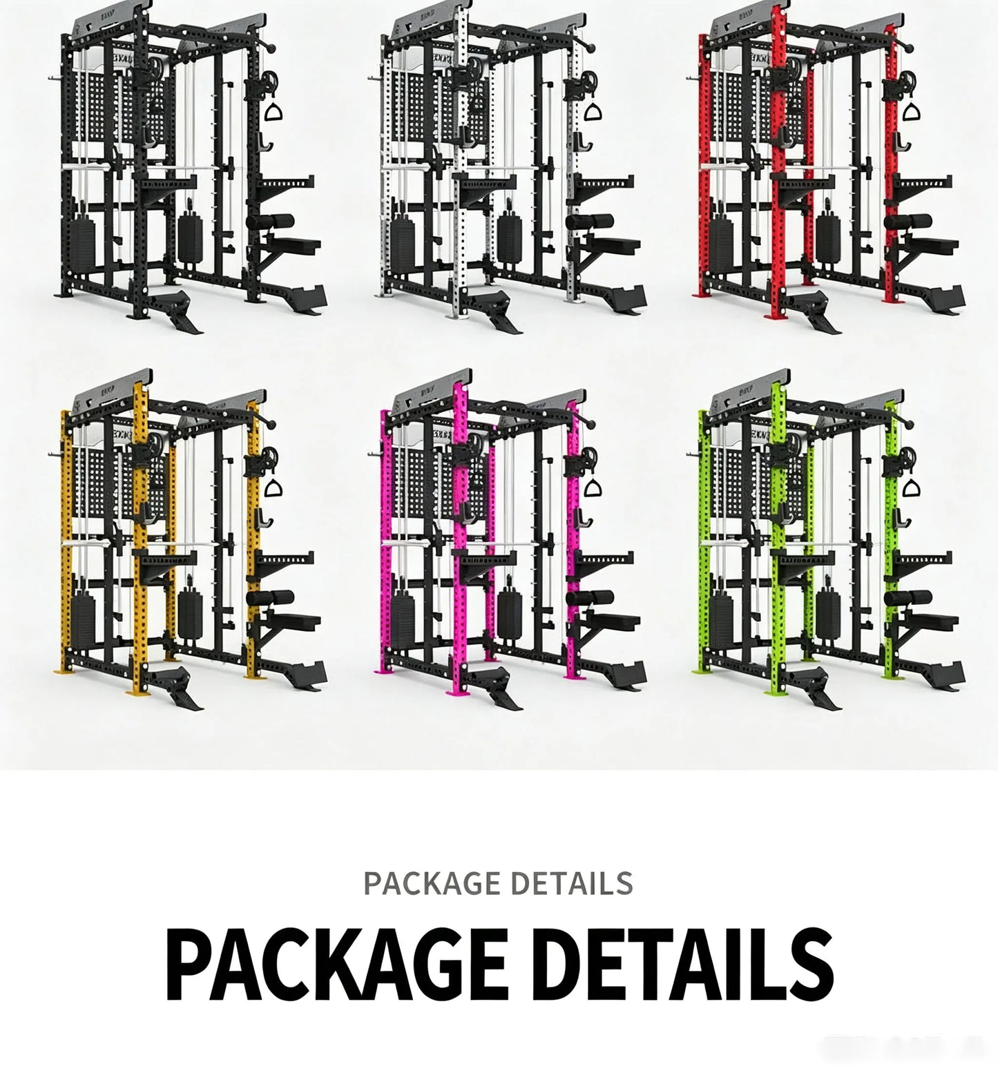 Pin Loaded Smith Machine Multi Function Squat Rack Commercial Home Gym Strength Training Equipment with Cable System & Pec Fly