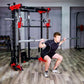 Multifunctional All-in-One Smith Machine Cable Crossover Trainer, Heavy Duty Full Body Strength Training Gym Equipment with Weig