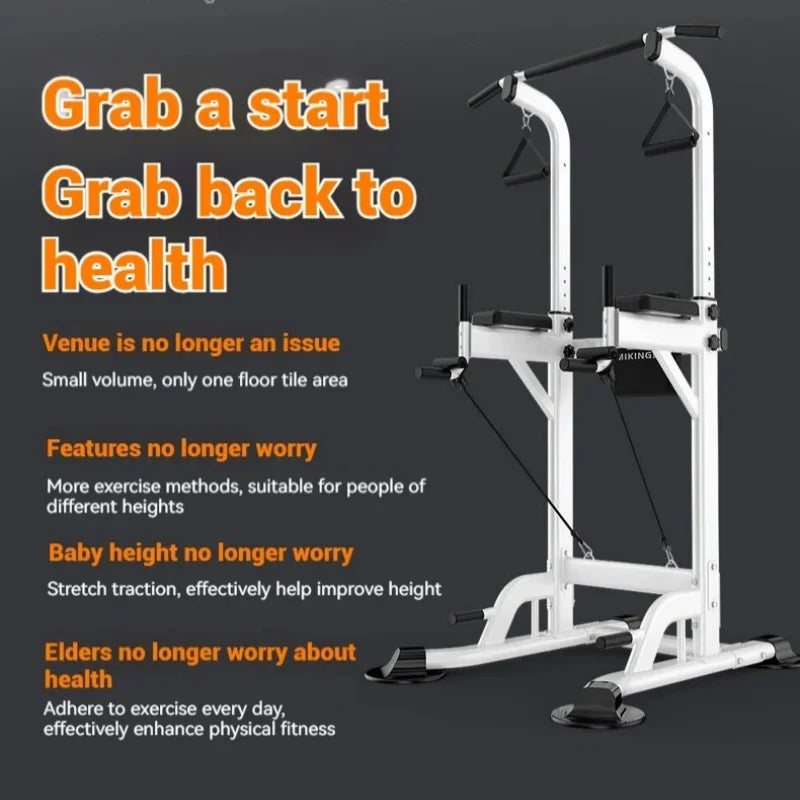 Multifunctional Free Standing Pull Up Bar Station, Space-Saving Power Tower for Home Gym, for Adults & Kids Strength Training