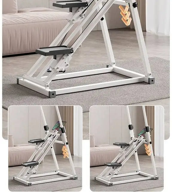 Foldable Vertical Stair Climber Machine with Handrail Digital Display for Home Gym Full Body Cardio Workout Fitness Equipment