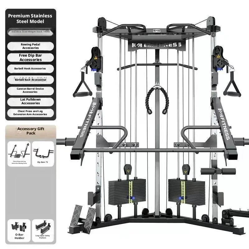 FTS Glide Dual Cable Functional Trainer Cable Crossover Pulley Machine Fitness Body Building Home Gym Training Equipment